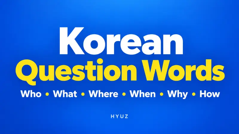 Korean question words guide covering who, what, where, when, why, how, how much and how many with everyday examples